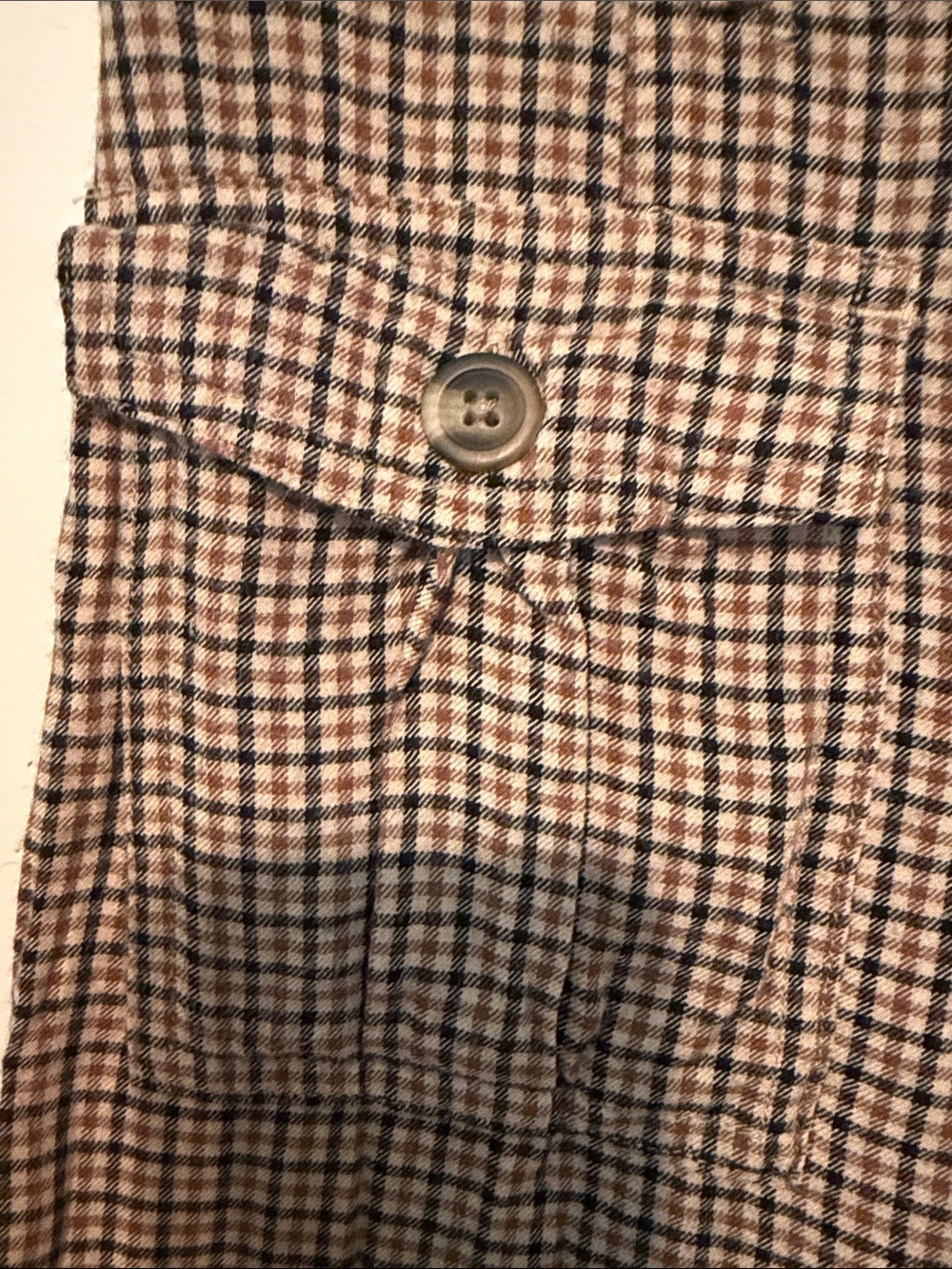 American Eagle Outfitters Brown Plaid Wide-Leg Neutral Academia Trouser Pants - Picture 8 of 10